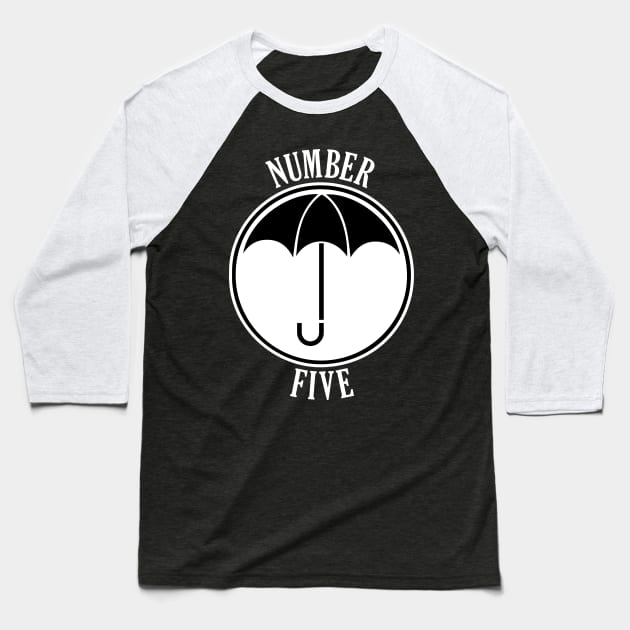 Umbrella Academy - Number Five Baseball T-Shirt by Dopamine Creative